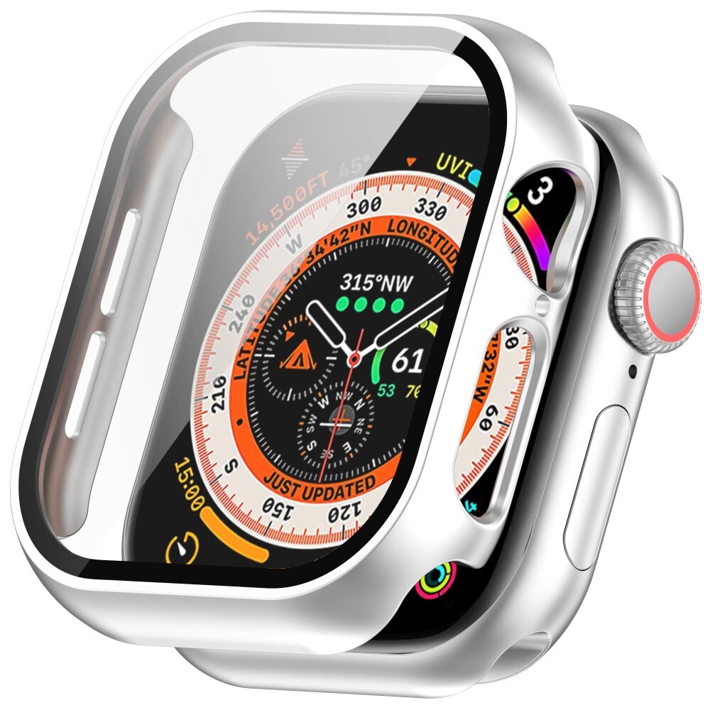 Apple Watch Series 10 46mm Heldækkende cover med indbygget skærmbeskytter, Sølv