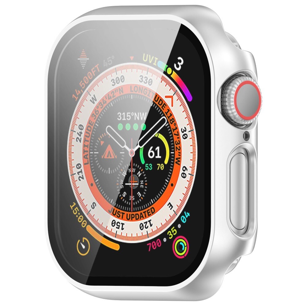 Apple Watch Series 10 46mm Heldækkende cover med indbygget skærmbeskytter, Sølv