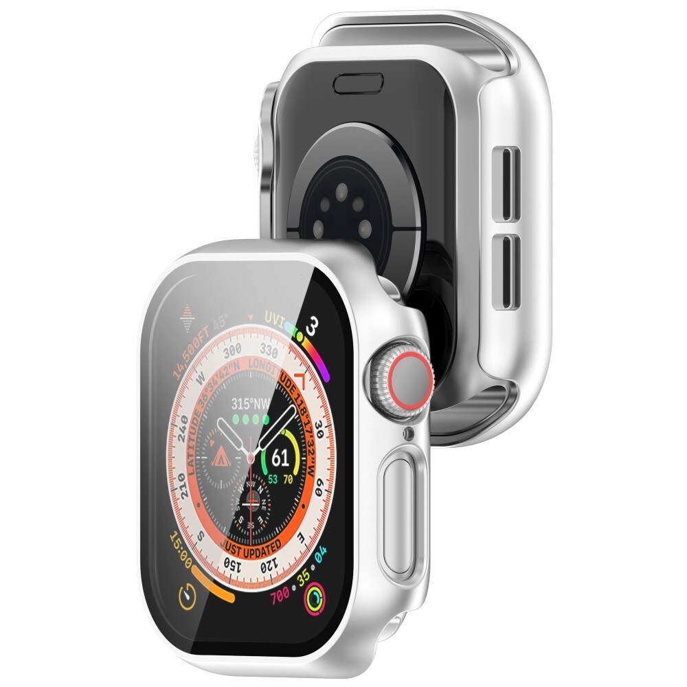 Apple Watch Series 10 46mm Heldækkende cover med indbygget skærmbeskytter, Sølv