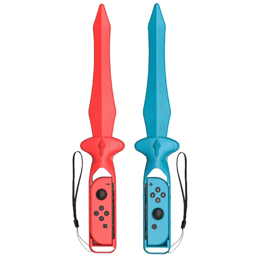 Nintendo Switch Joy-Con sværd med håndledsrem, blå/rød