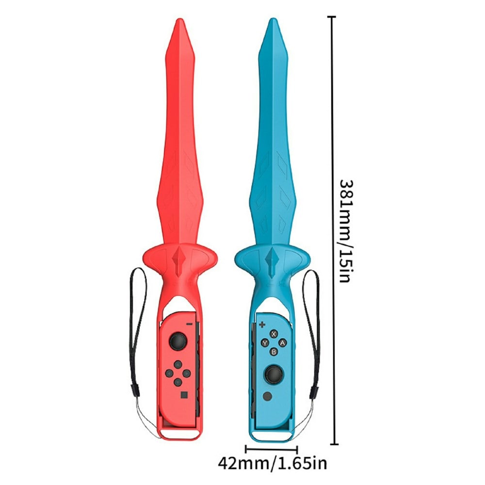 Nintendo Switch Joy-Con sværd med håndledsrem, blå/rød