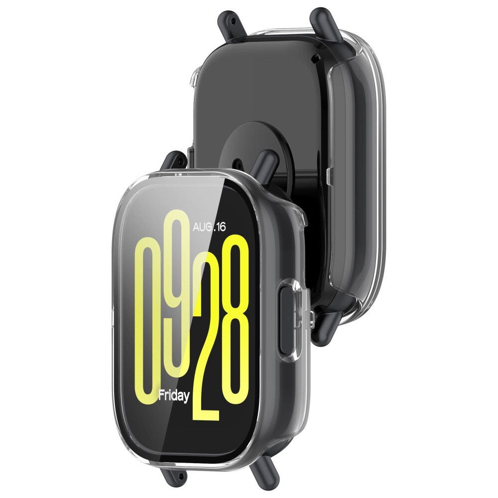 Xiaomi Redmi Watch 5 Active Heldækkende cover med indbygget skærmbeskytter, Gennemsigtig