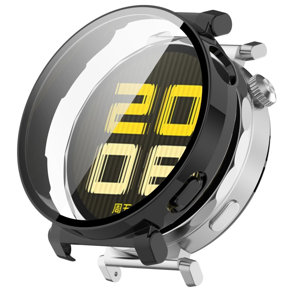 Huawei Watch GT 5 Pro 42mm Heldækkende cover med indbygget skærmbeskytter, Sort
