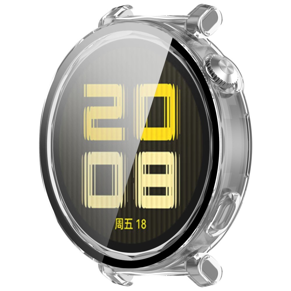 Huawei Watch GT 5 Pro 42mm Heldækkende cover med indbygget skærmbeskytter, Gennemsigtig