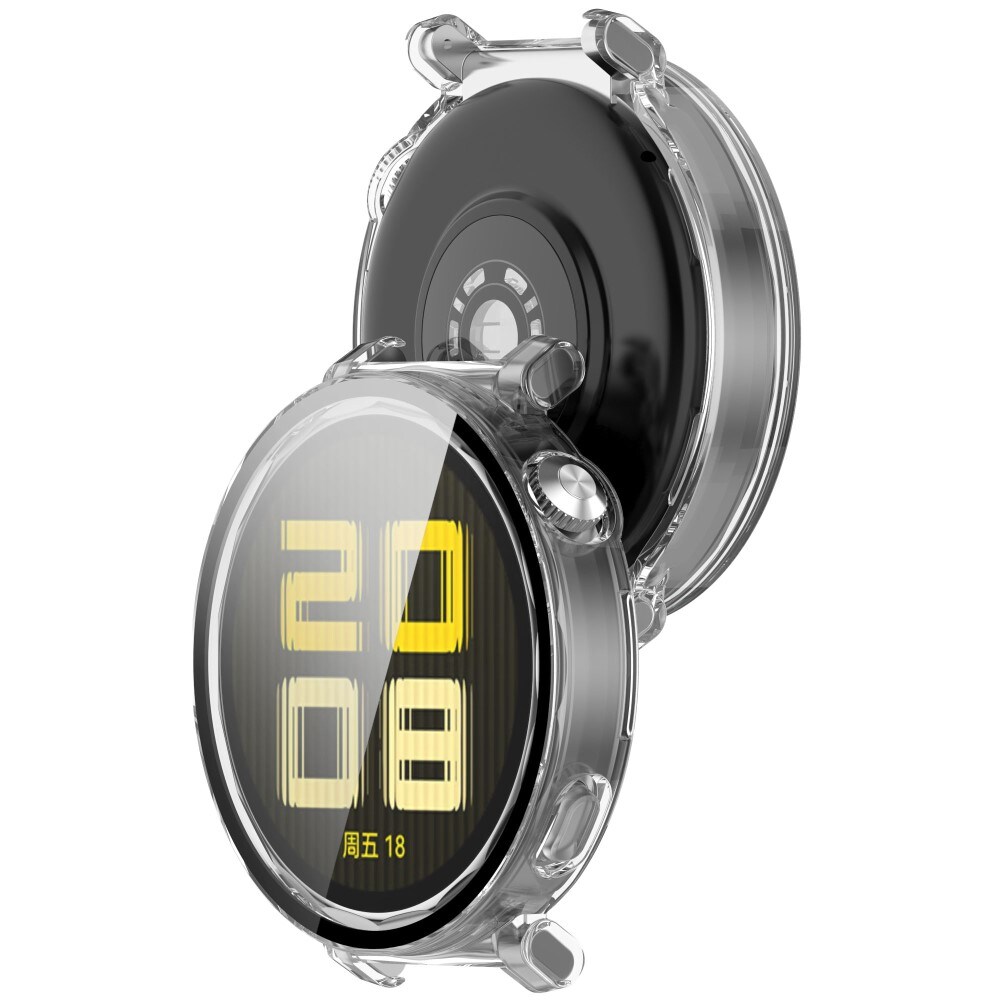 Huawei Watch GT 5 Pro 42mm Heldækkende cover med indbygget skærmbeskytter, Gennemsigtig