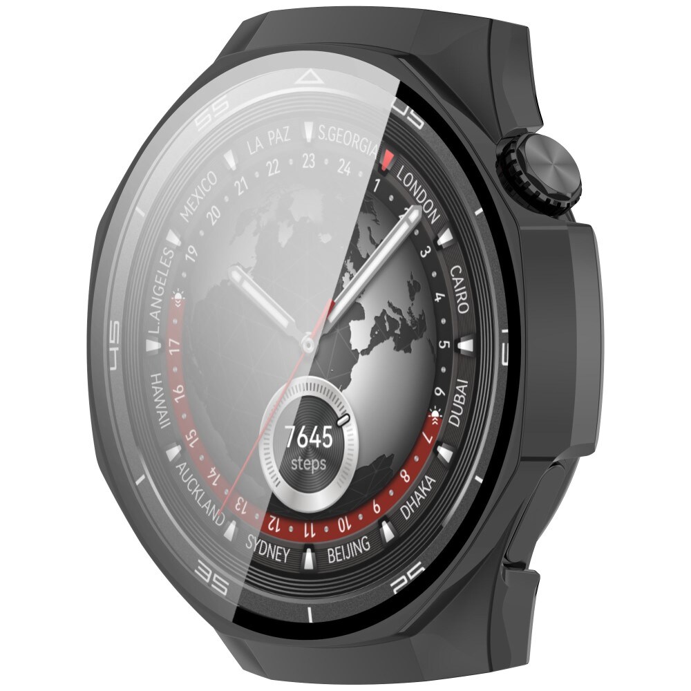 Huawei Watch GT 5 Pro 46mm Heldækkende cover med indbygget skærmbeskytter, Sort