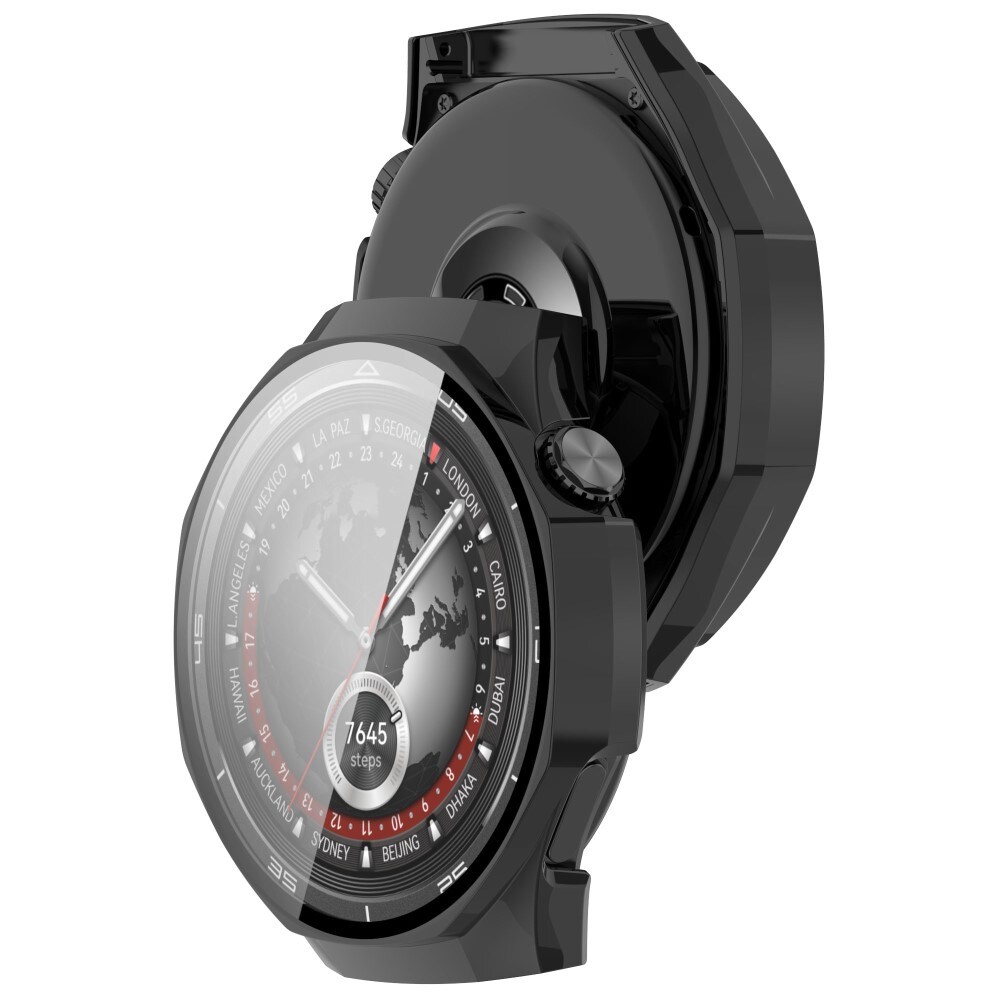 Huawei Watch GT 5 Pro 46mm Heldækkende cover med indbygget skærmbeskytter, Sort