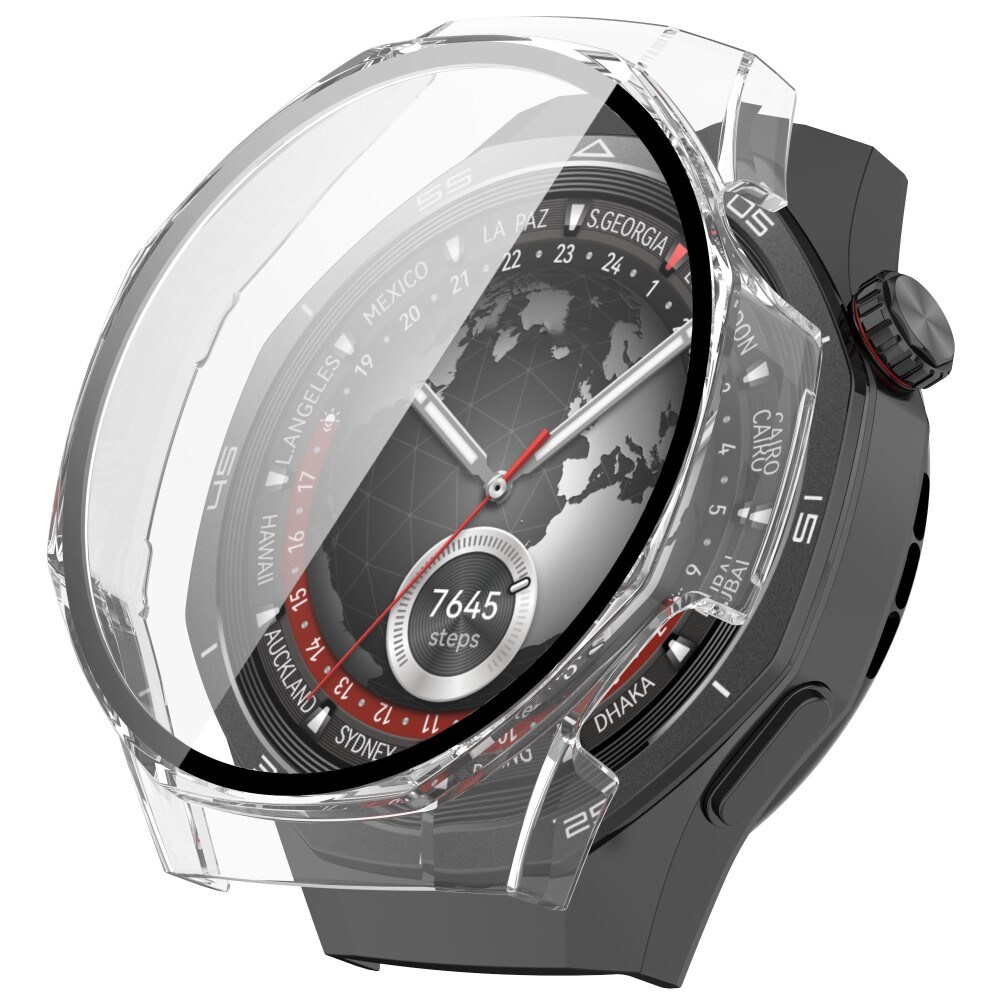 Huawei Watch GT 5 Pro 46mm Heldækkende cover med indbygget skærmbeskytter, Gennemsigtig