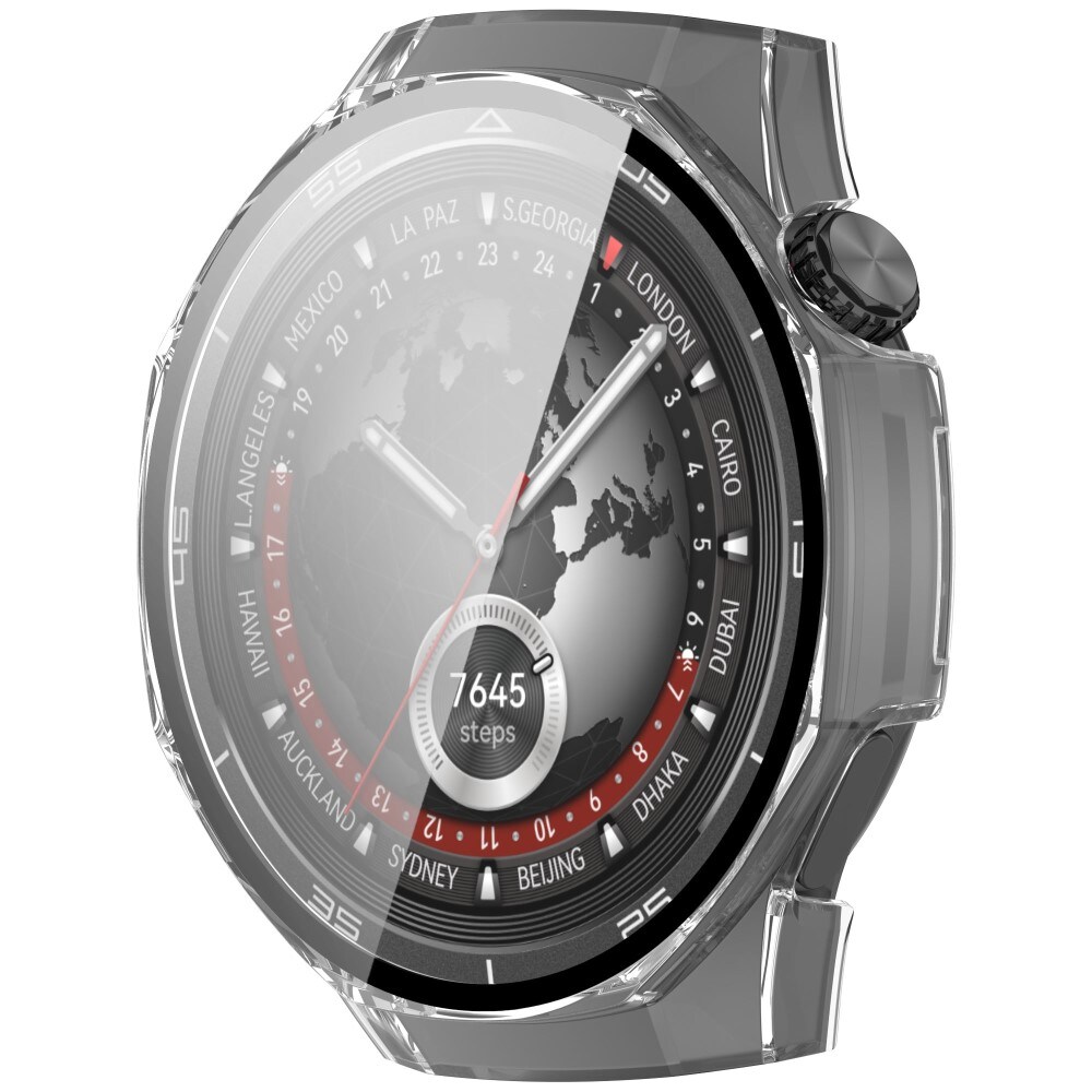Huawei Watch GT 5 Pro 46mm Heldækkende cover med indbygget skærmbeskytter, Gennemsigtig
