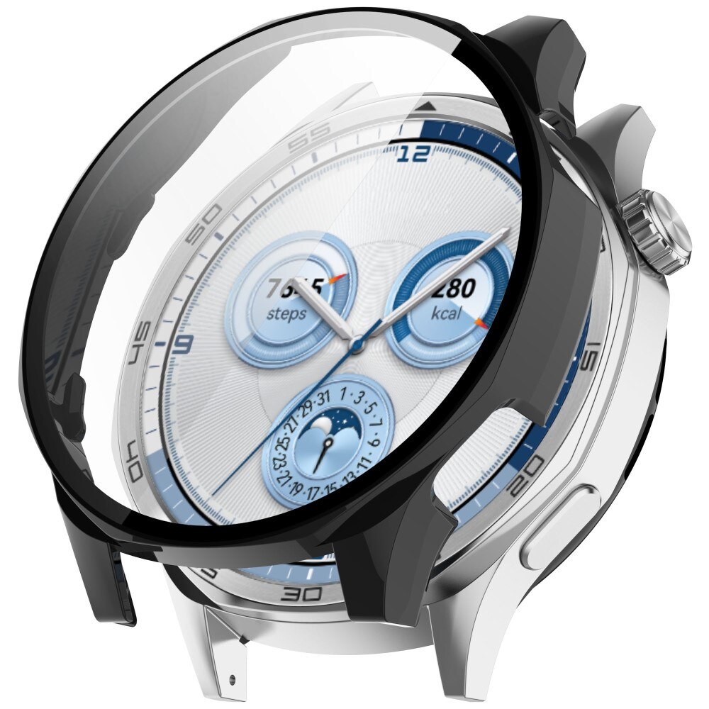 Huawei Watch GT 5 46mm Heldækkende cover med indbygget skærmbeskytter, Sort