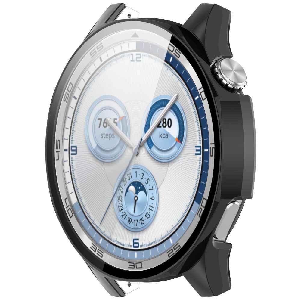 Huawei Watch GT 5 46mm Heldækkende cover med indbygget skærmbeskytter, Sort