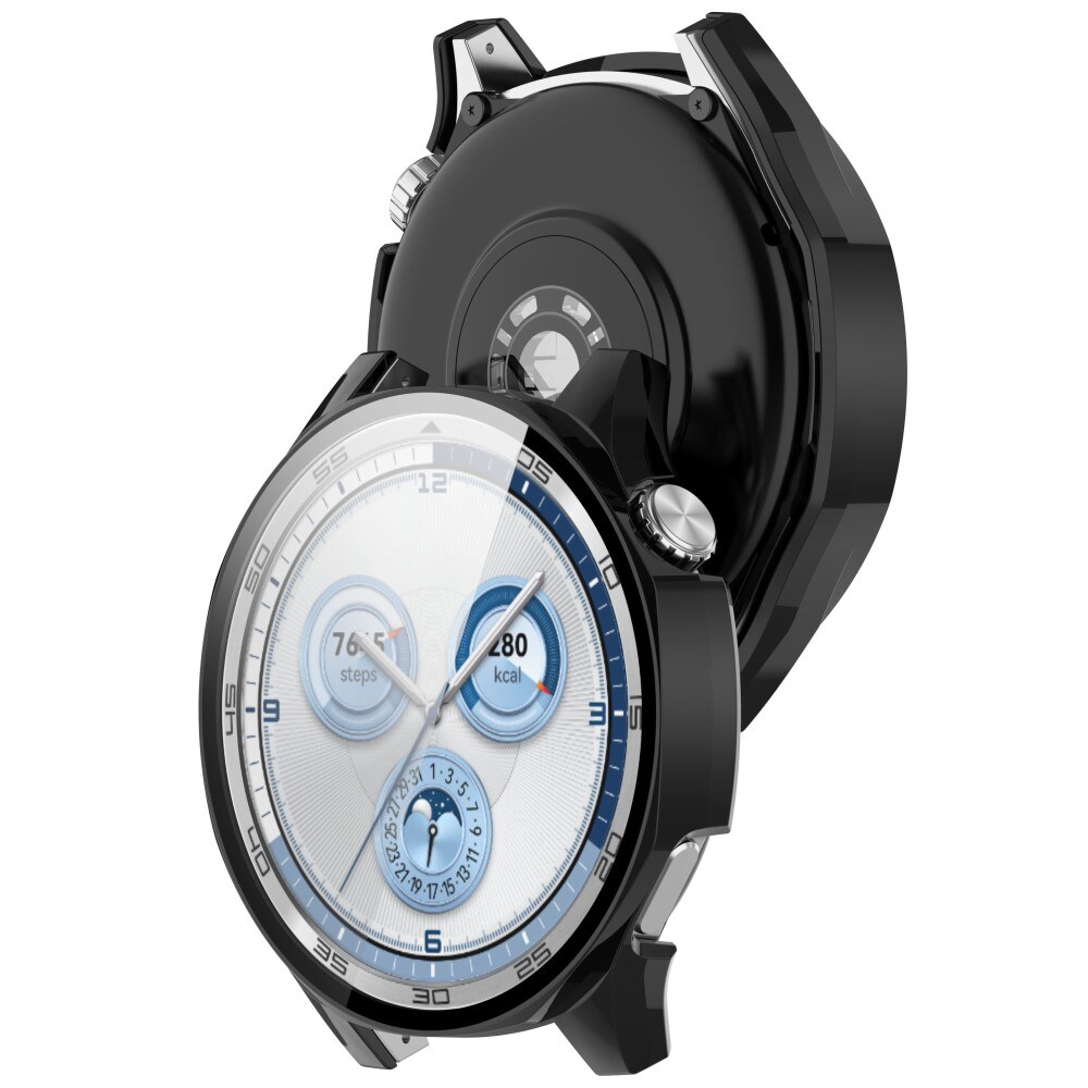 Huawei Watch GT 5 46mm Heldækkende cover med indbygget skærmbeskytter, Sort