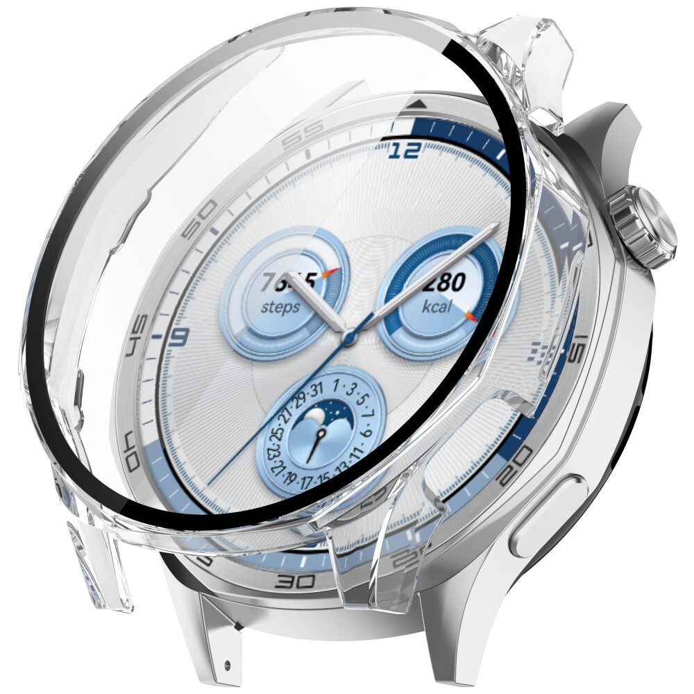 Huawei Watch GT 5 46mm Heldækkende cover med indbygget skærmbeskytter, Gennemsigtig