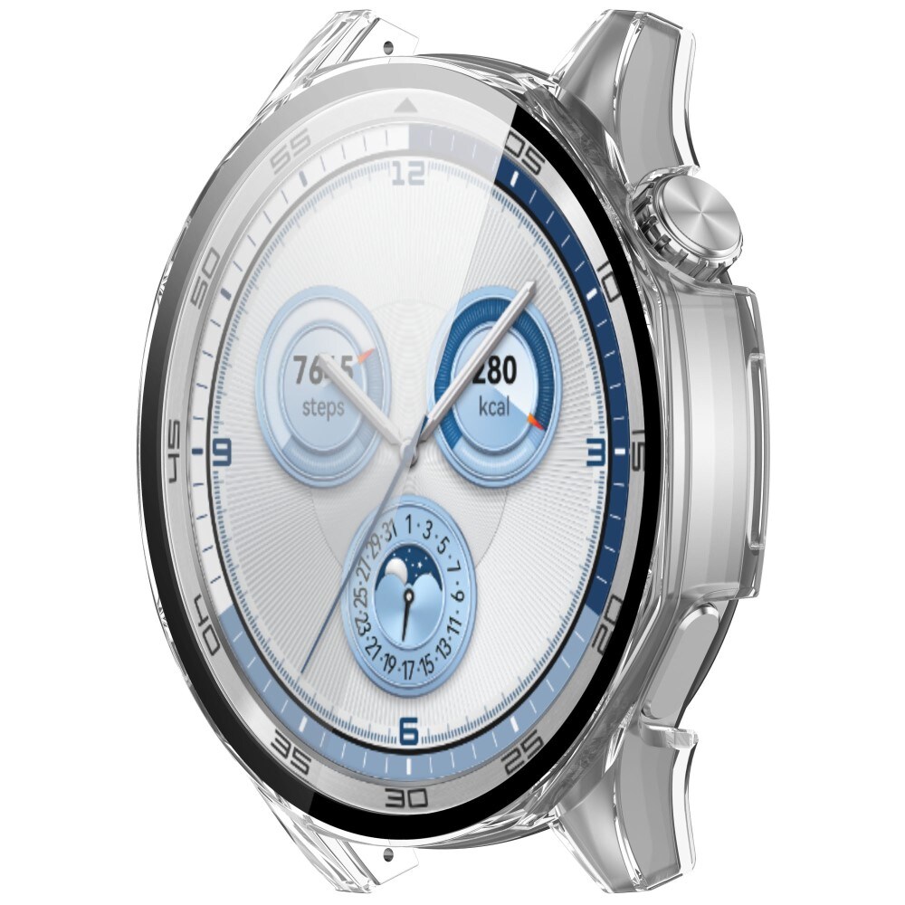 Huawei Watch GT 5 46mm Heldækkende cover med indbygget skærmbeskytter, Gennemsigtig