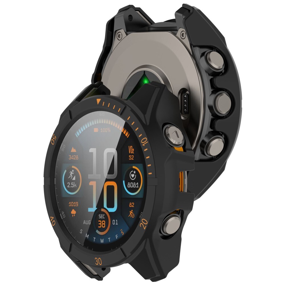 Garmin Fenix 8 51mm Heldækkende cover med indbygget skærmbeskytter, Sort