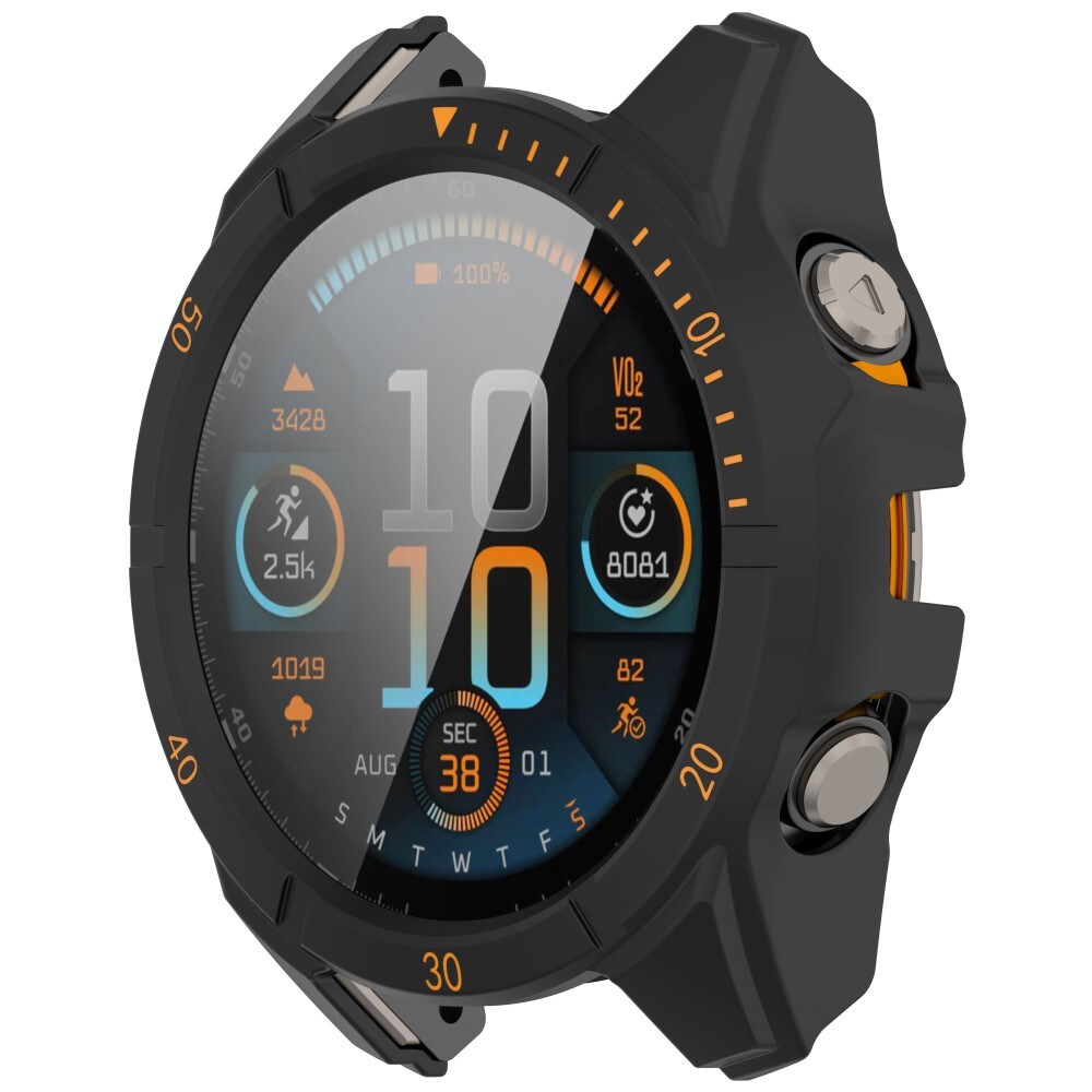Garmin Fenix 8 Solar 51mm Heldækkende cover med indbygget skærmbeskytter, Sort