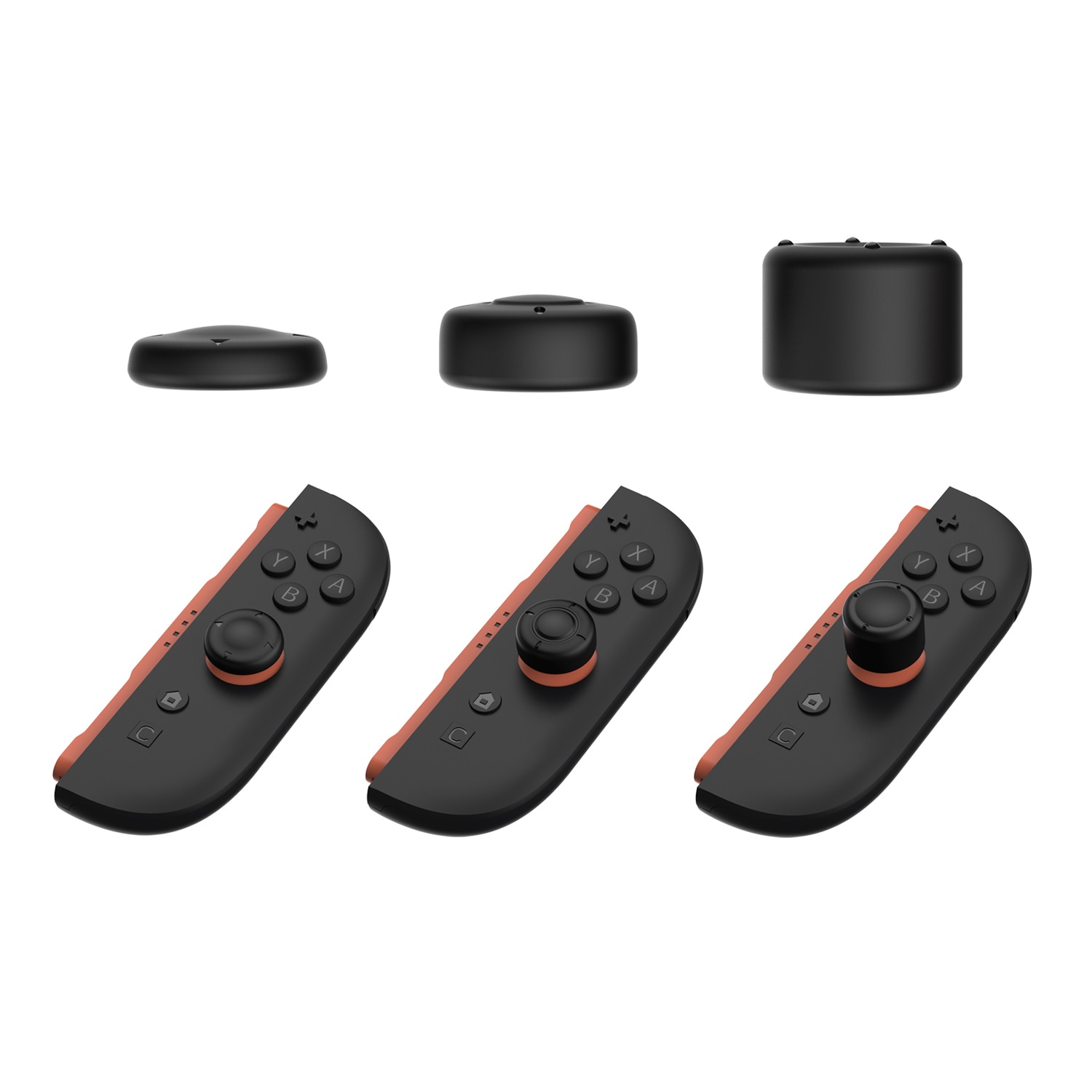 Nintendo Switch 2 6-pak Joystick-knapbeskyttere i silikone, Sort