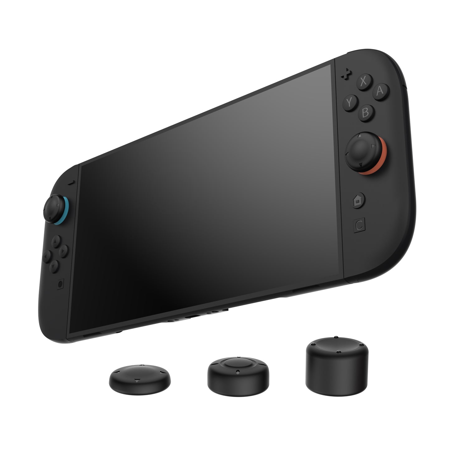 Nintendo Switch 2 6-pak Joystick-knapbeskyttere i silikone, Sort