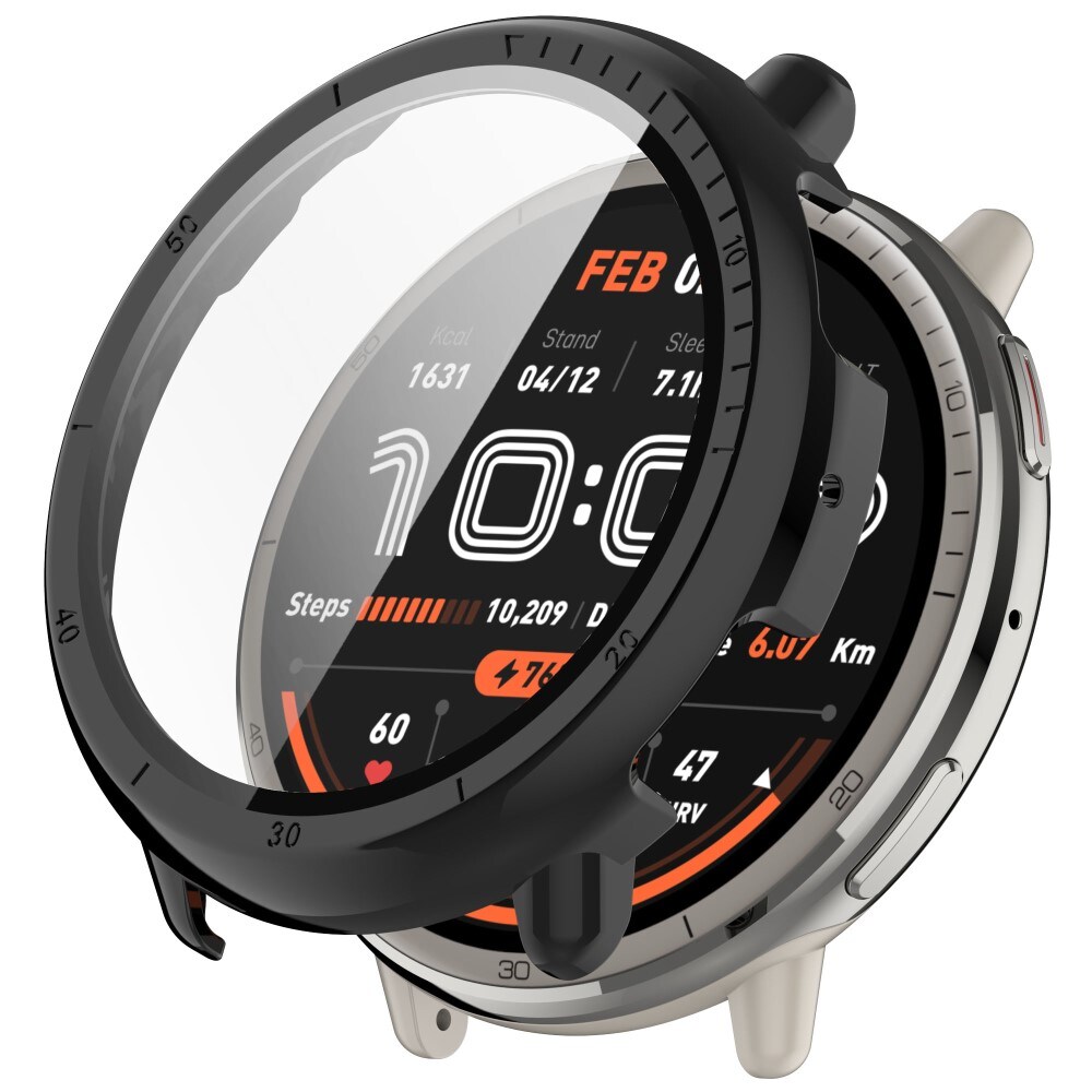 Amazfit Active 2 Heldækkende cover med indbygget skærmbeskytter, Sort