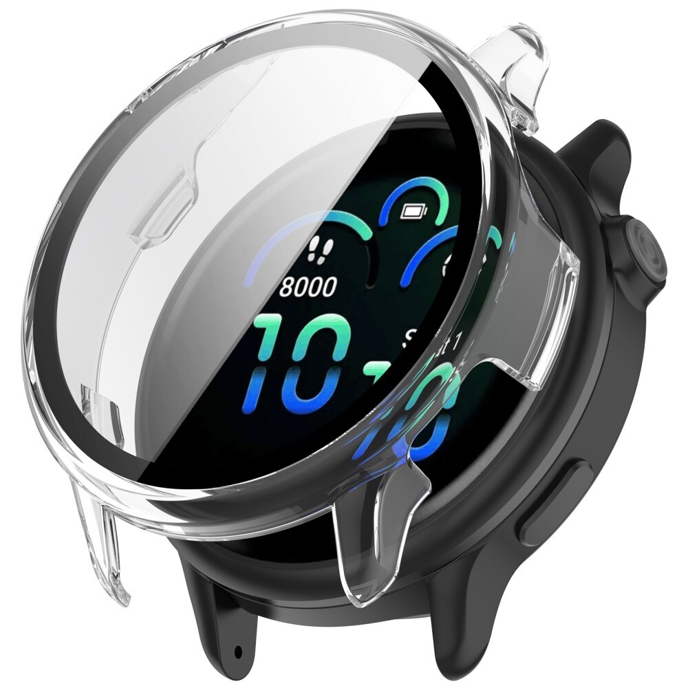 Garmin Vivoactive 6 Heldækkende cover med indbygget skærmbeskytter, Gennemsigtig