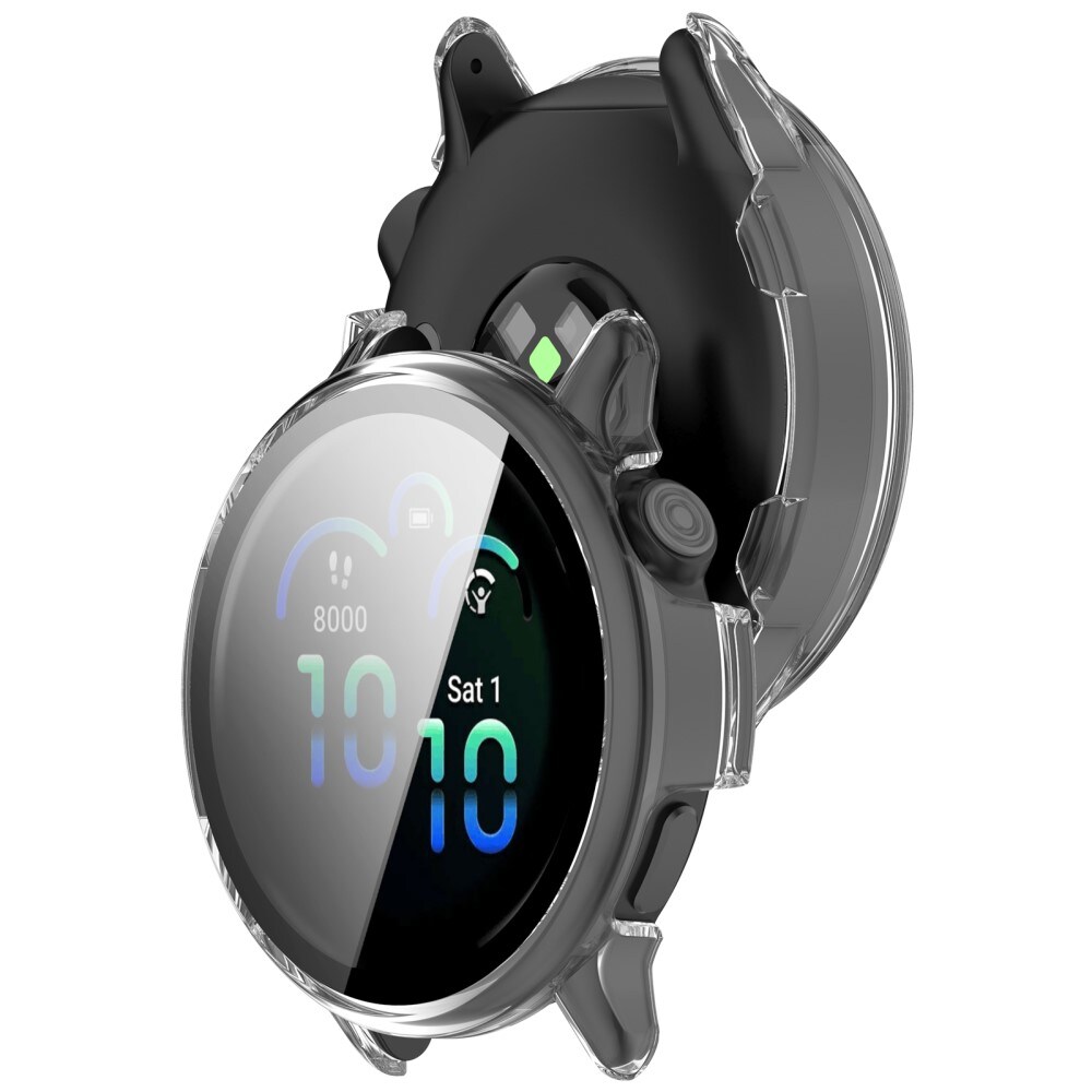 Garmin Vivoactive 6 Heldækkende cover med indbygget skærmbeskytter, Gennemsigtig