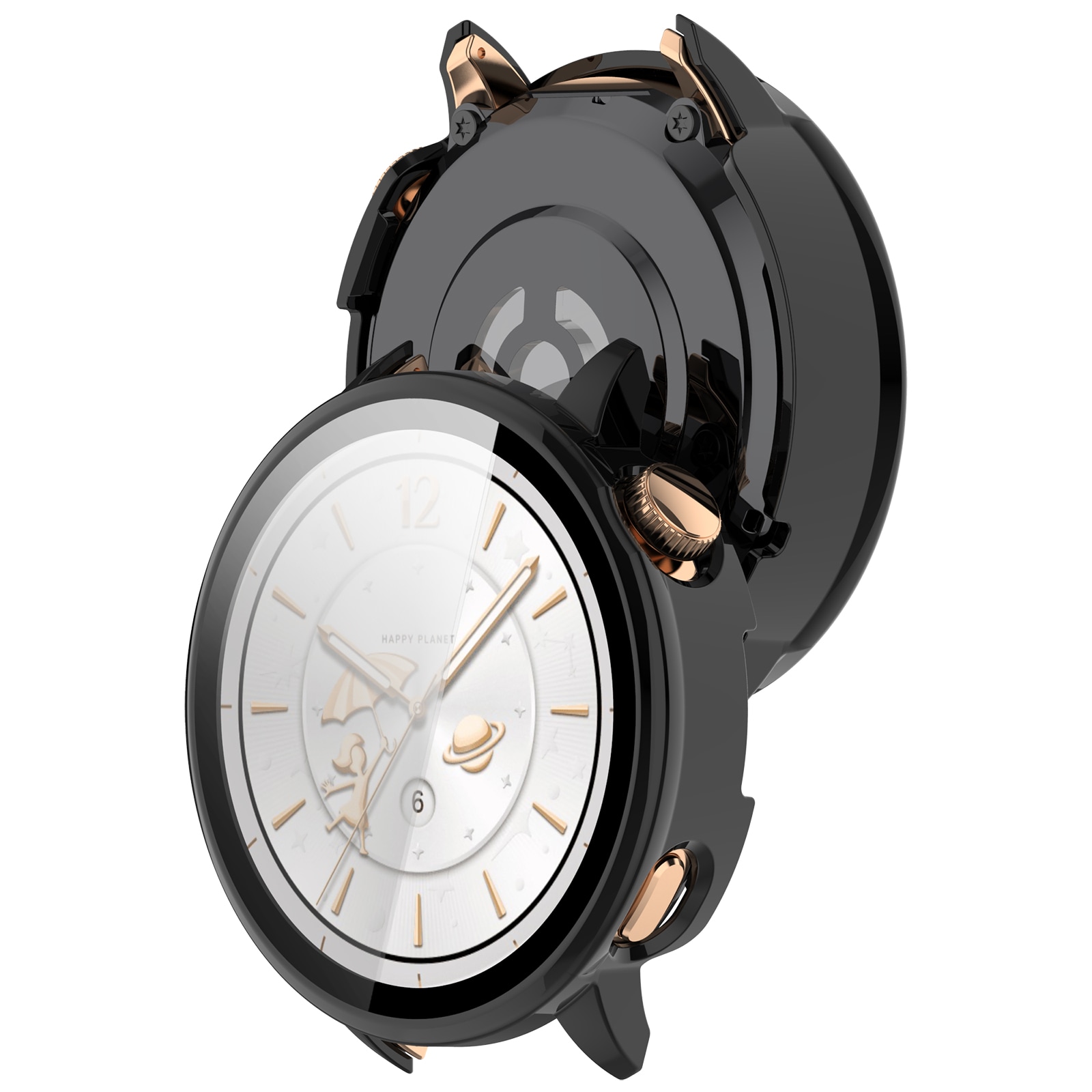  OnePlus Watch 3 43mm Heldækkende cover med indbygget skærmbeskytter, Sort