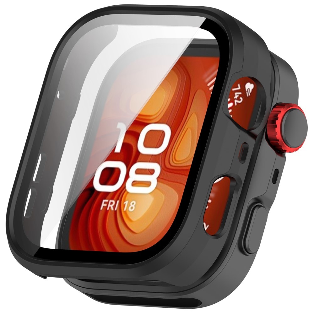 Huawei Watch Fit 4 Pro Heldækkende cover med indbygget skærmbeskytter, Sort