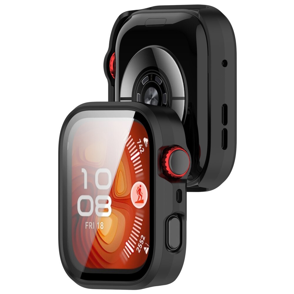 Huawei Watch Fit 4 Pro Heldækkende cover med indbygget skærmbeskytter, Sort