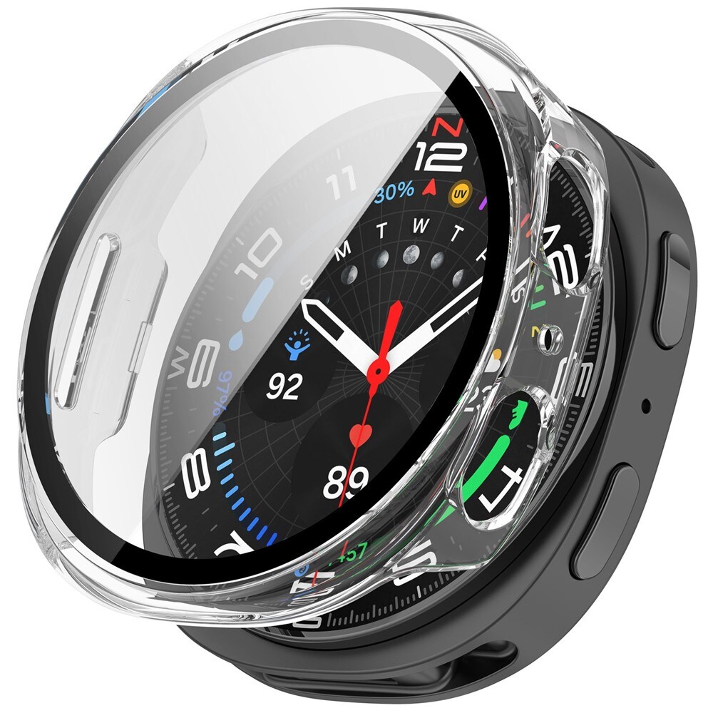 Samsung Galaxy Watch 8 40mm Heldækkende cover med indbygget skærmbeskytter, Gennemsigtig