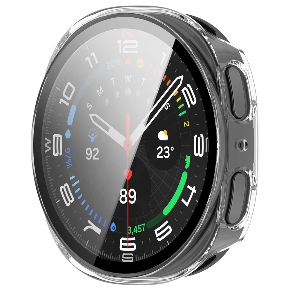 Samsung Galaxy Watch 8 40mm Heldækkende cover med indbygget skærmbeskytter, Gennemsigtig