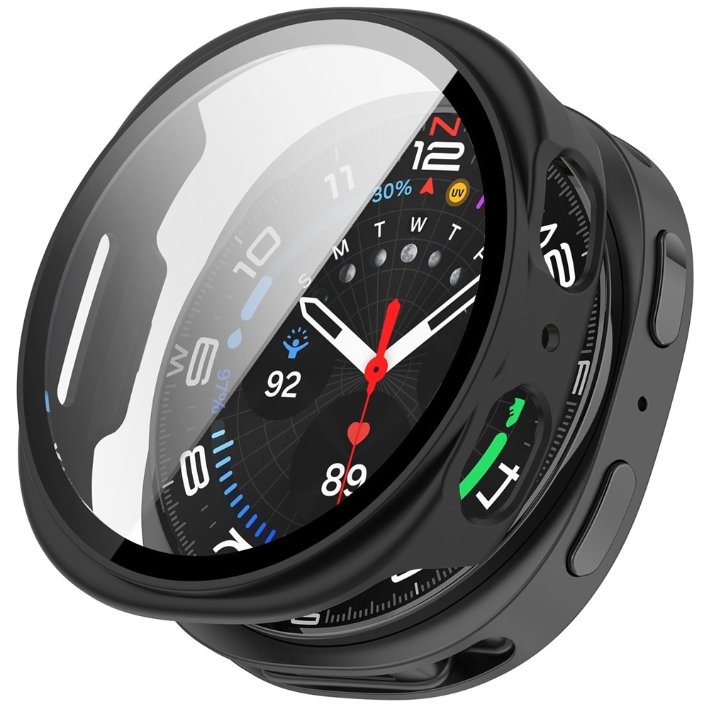 Samsung Galaxy Watch 8 40mm Heldækkende cover med indbygget skærmbeskytter, Sort