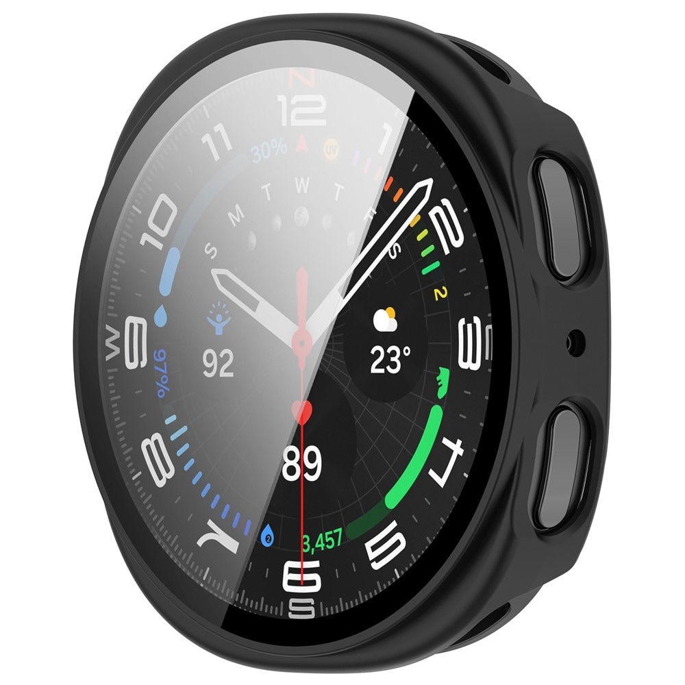 Samsung Galaxy Watch 8 40mm Heldækkende cover med indbygget skærmbeskytter, Sort