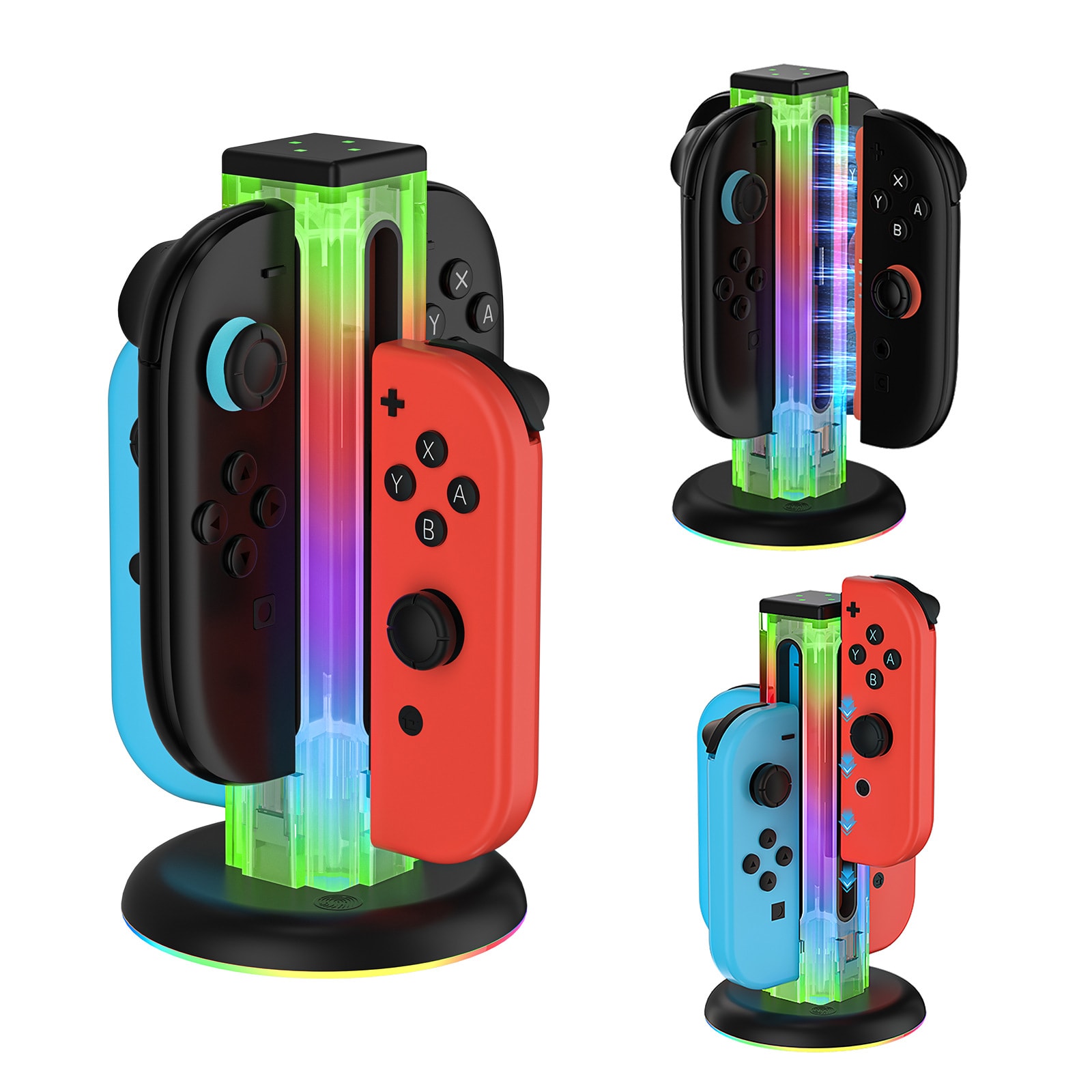 Nintendo Switch Joy-Con opladningsstation med RGB-belysning, Sort