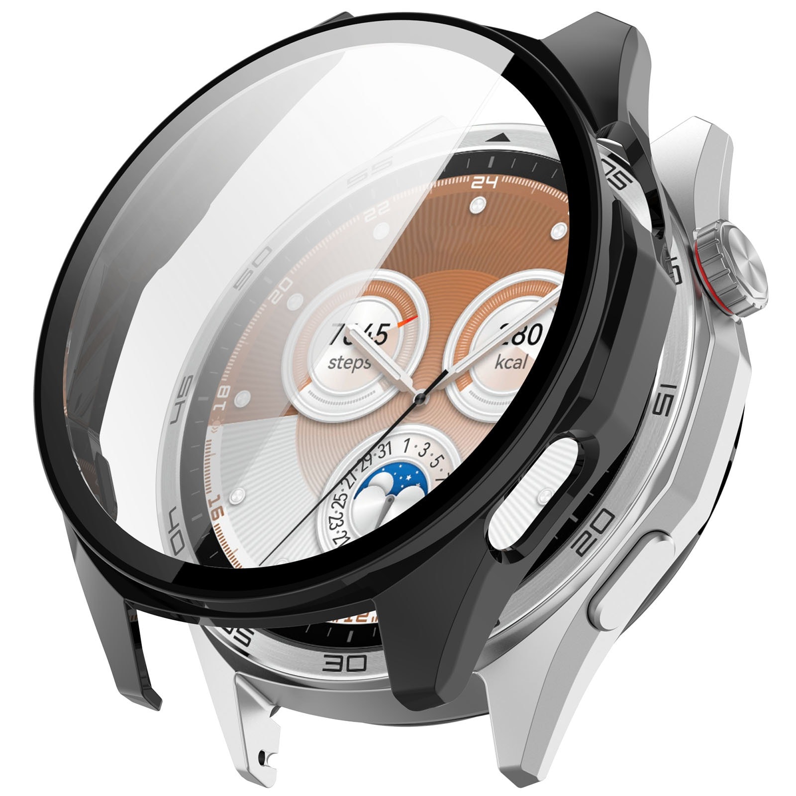 Huawei Watch GT 6 46mm Heldækkende cover med indbygget skærmbeskytter, Sort