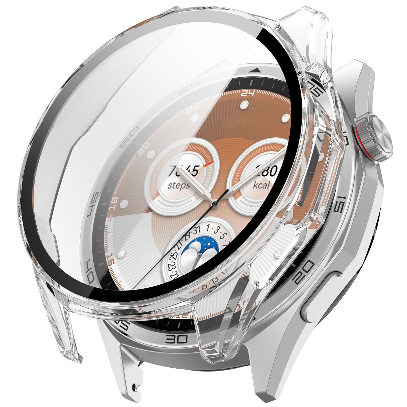Huawei Watch GT 6 46mm Heldækkende cover med indbygget skærmbeskytter, Gennemsigtig