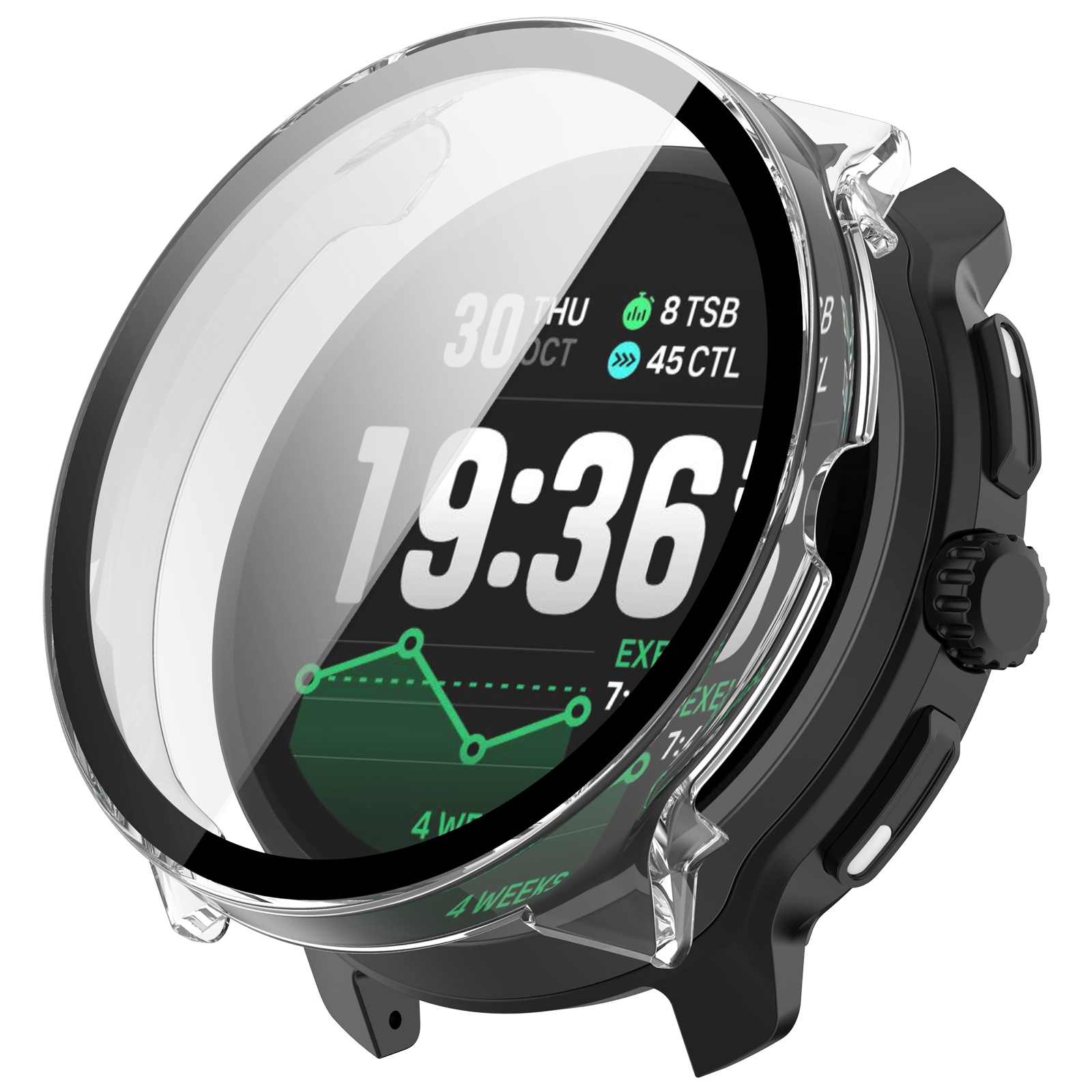 Suunto Race 2 Heldækkende cover med indbygget skærmbeskytter, Gennemsigtig