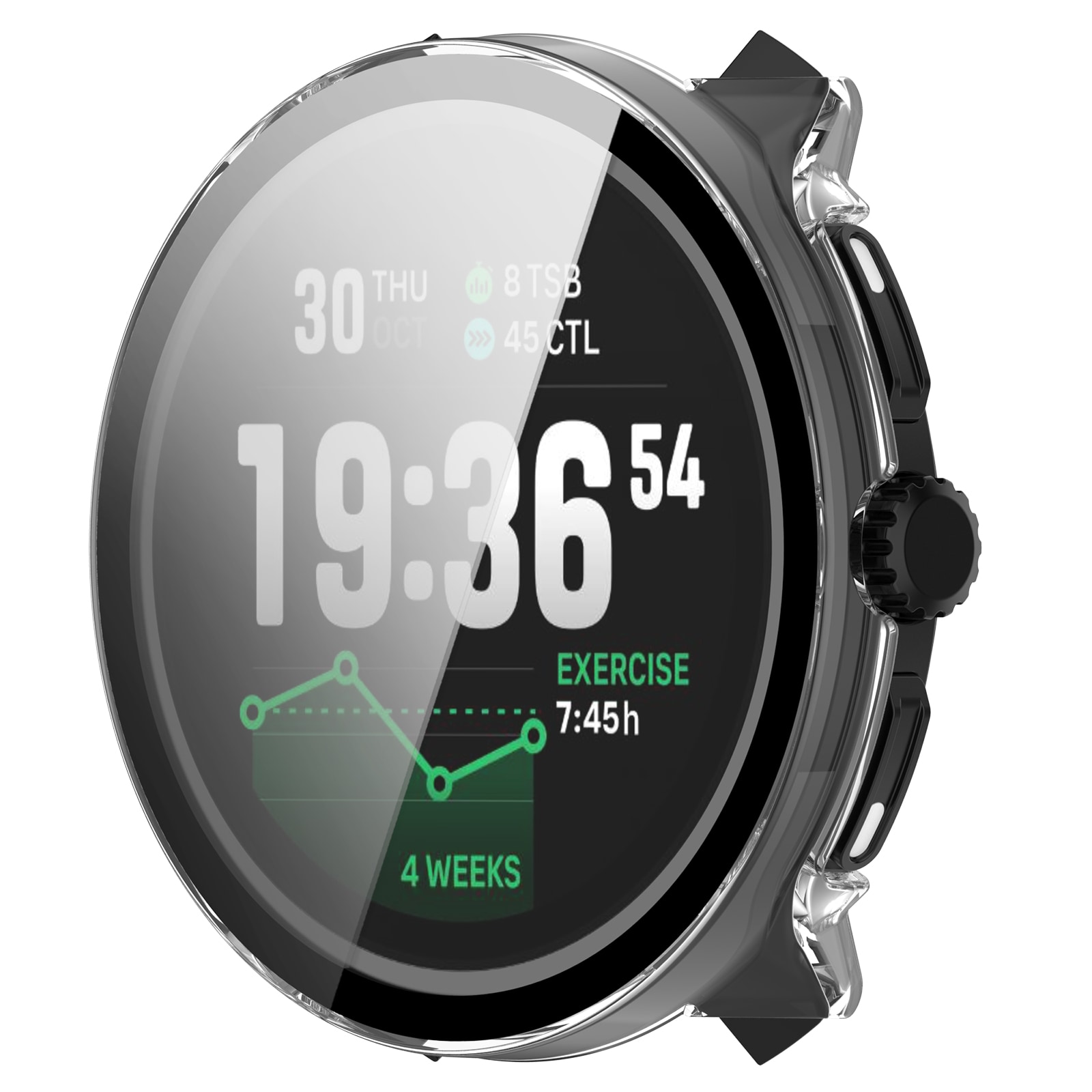Suunto Race 2 Heldækkende cover med indbygget skærmbeskytter, Gennemsigtig