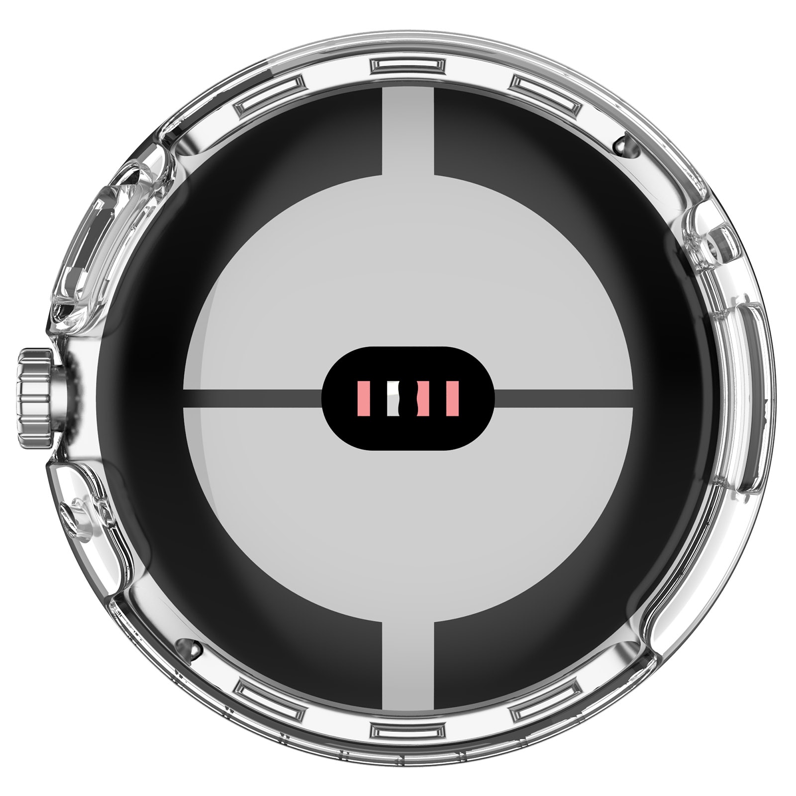 Google Pixel Watch 4 45mm Heldækkende cover med indbygget skærmbeskytter, Gennemsigtig