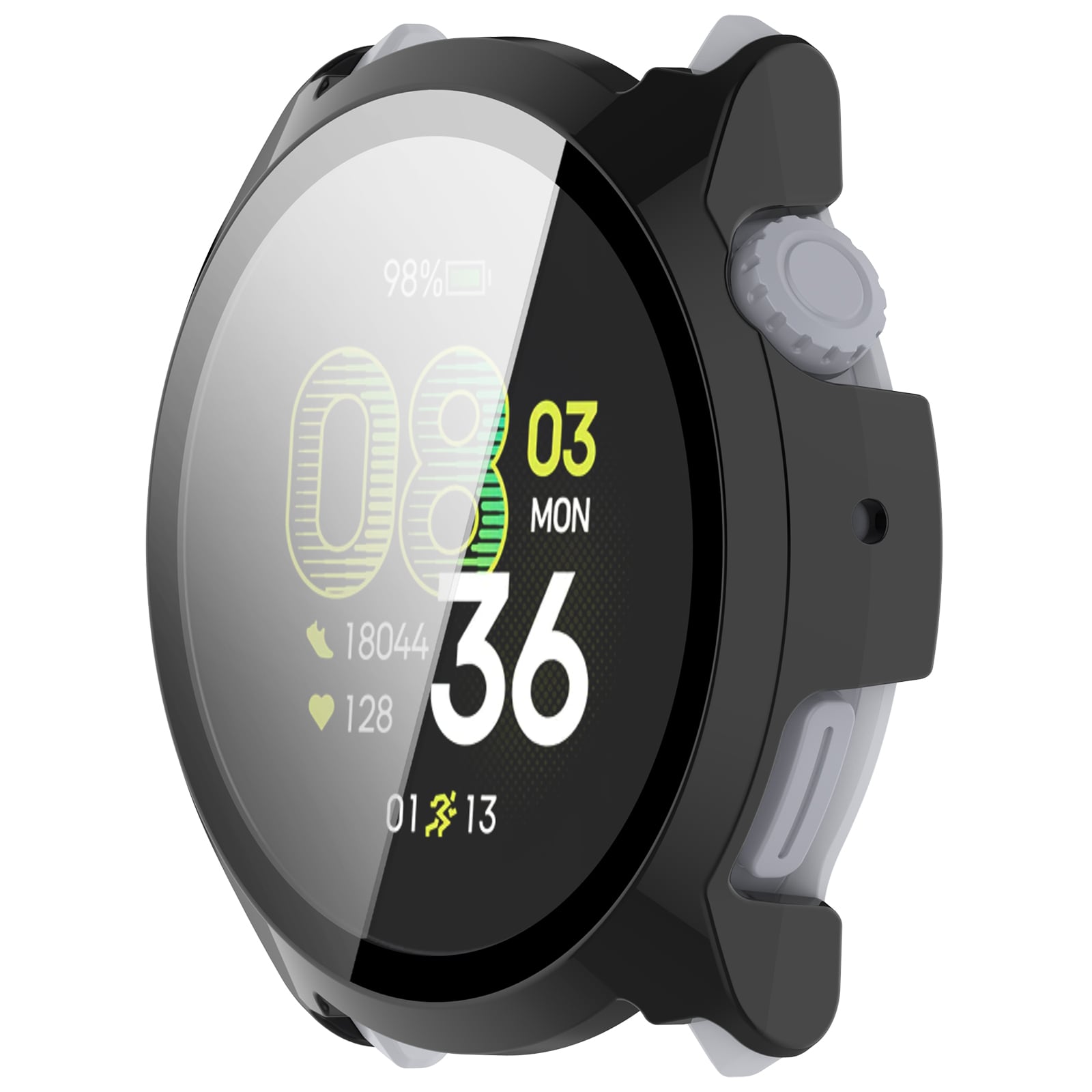 Coros Pace 4 Heldækkende cover med indbygget skærmbeskytter, Sort