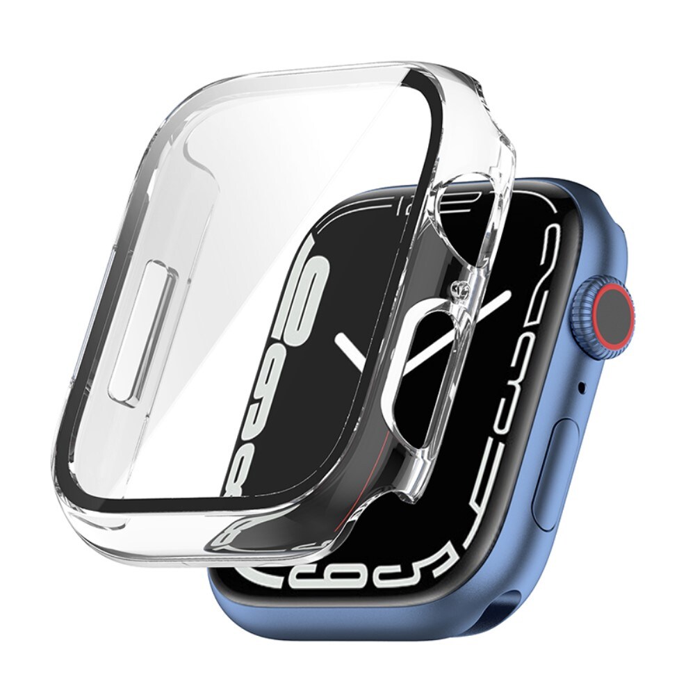 Apple Watch Series 8 45mm Heldækkende cover med indbygget skærmbeskytter, Gennemsigtig