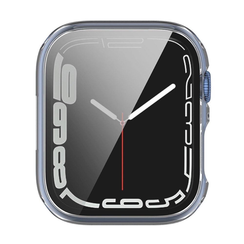Apple Watch Series 9 45mm Heldækkende cover med indbygget skærmbeskytter, Gennemsigtig