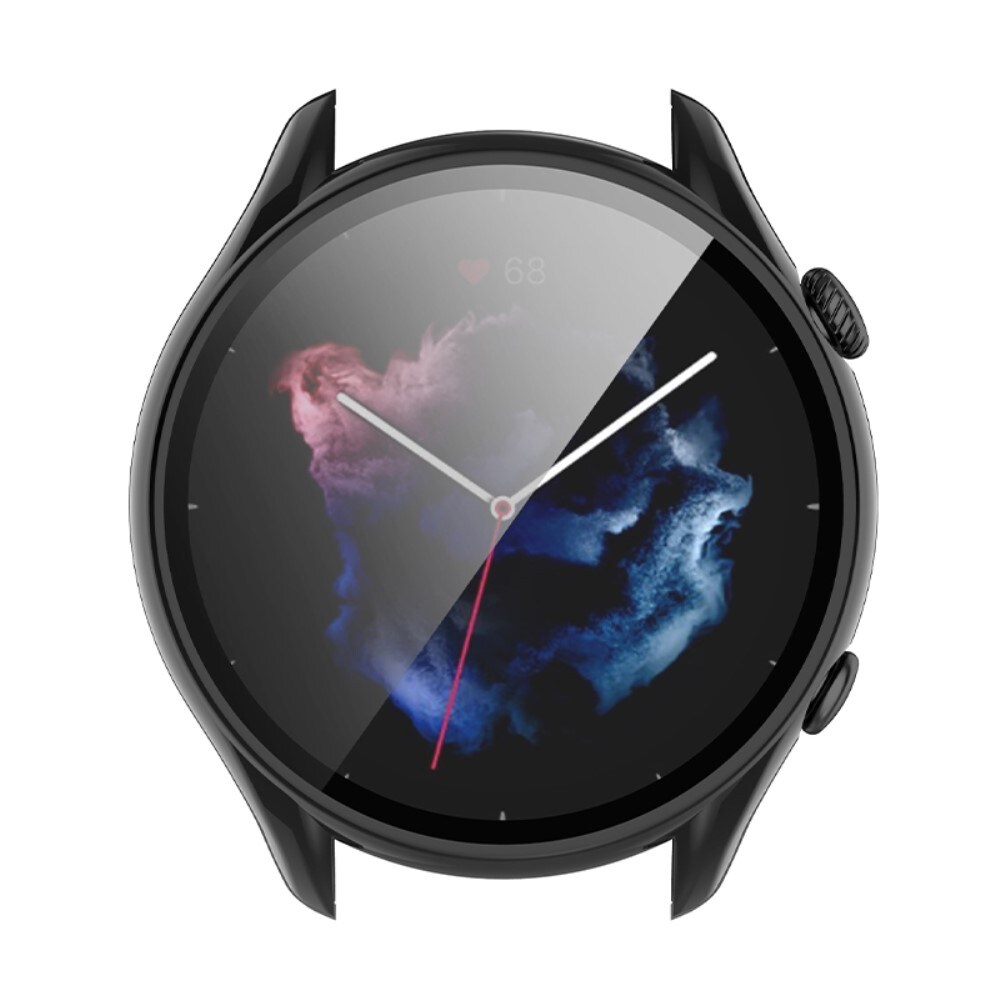 Amazfit GTR 3/GTR 3 Pro Heldækkende cover med indbygget skærmbeskytter, Sort