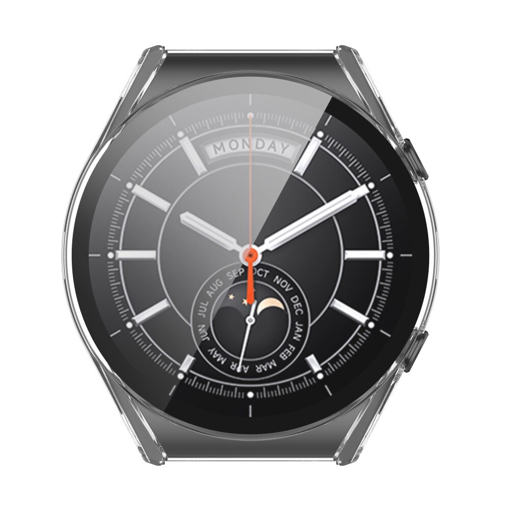 Xiaomi Watch S1 Heldækkende cover med indbygget skærmbeskytter, Gennemsigtig