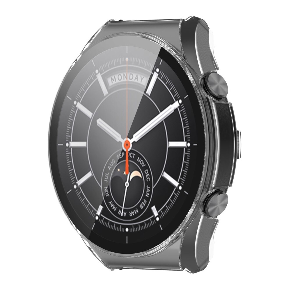 Xiaomi Watch S1 Heldækkende cover med indbygget skærmbeskytter, Gennemsigtig