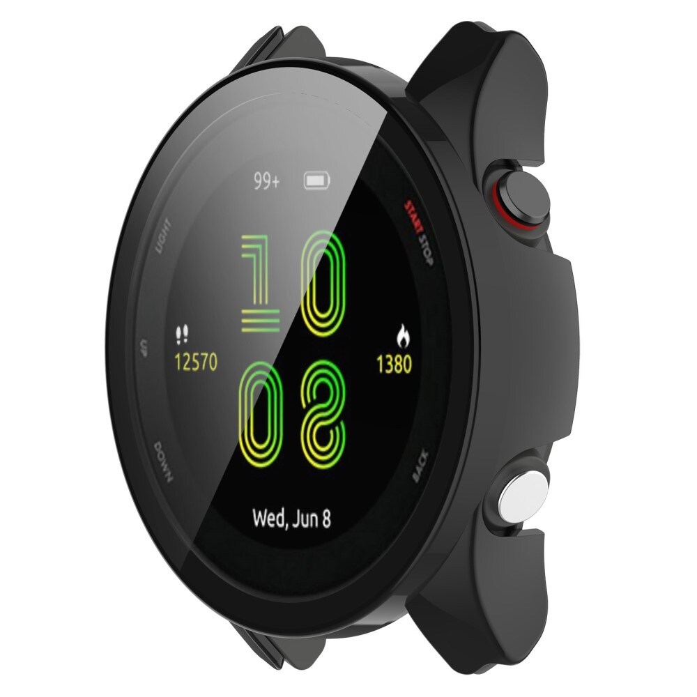 Garmin Forerunner 255S Heldækkende cover med indbygget skærmbeskytter, Sort