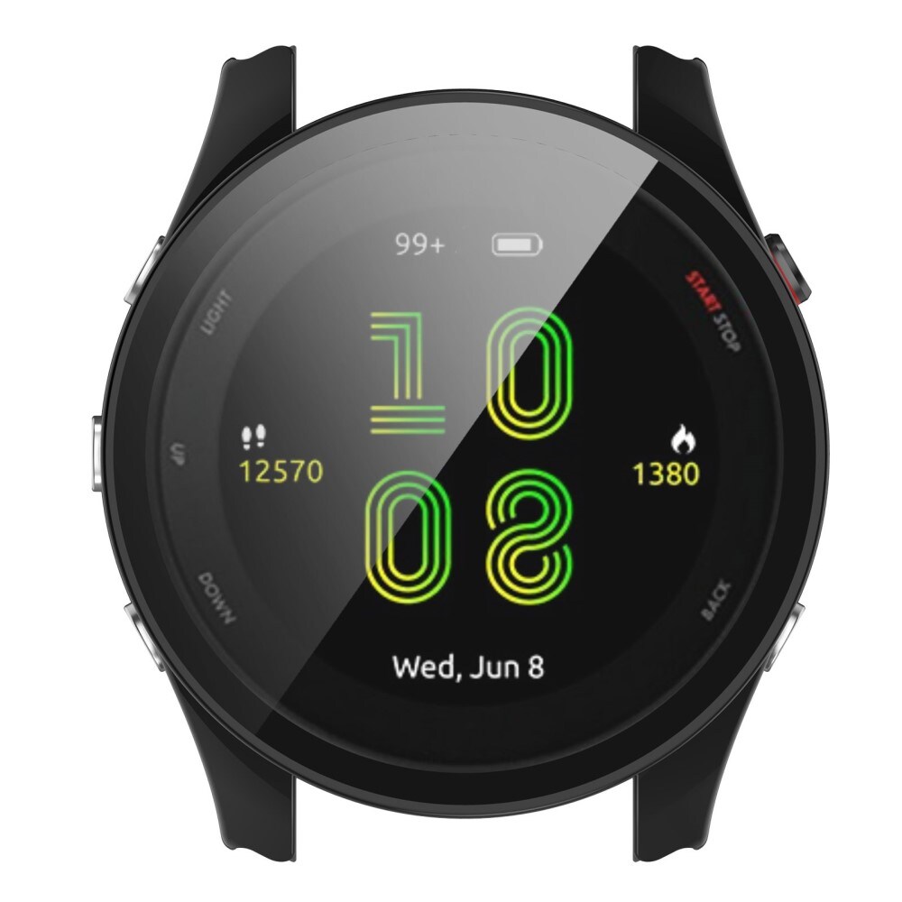 Garmin Forerunner 255S Heldækkende cover med indbygget skærmbeskytter, Sort