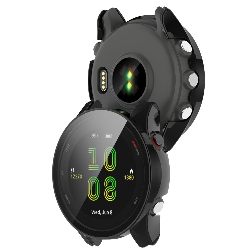 Garmin Forerunner 255 Heldækkende cover med indbygget skærmbeskytter, Sort
