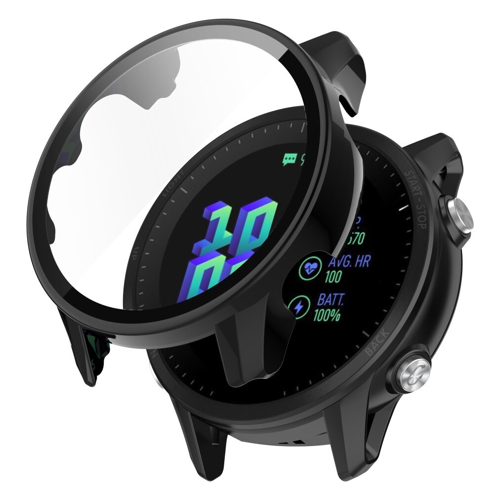 Garmin Forerunner 955 Heldækkende cover med indbygget skærmbeskytter, Sort