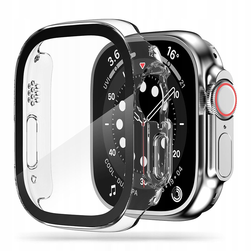 Apple Watch Ultra 49mm 3rd Gen Heldækkende cover med indbygget skærmbeskytter, Gennemsigtig