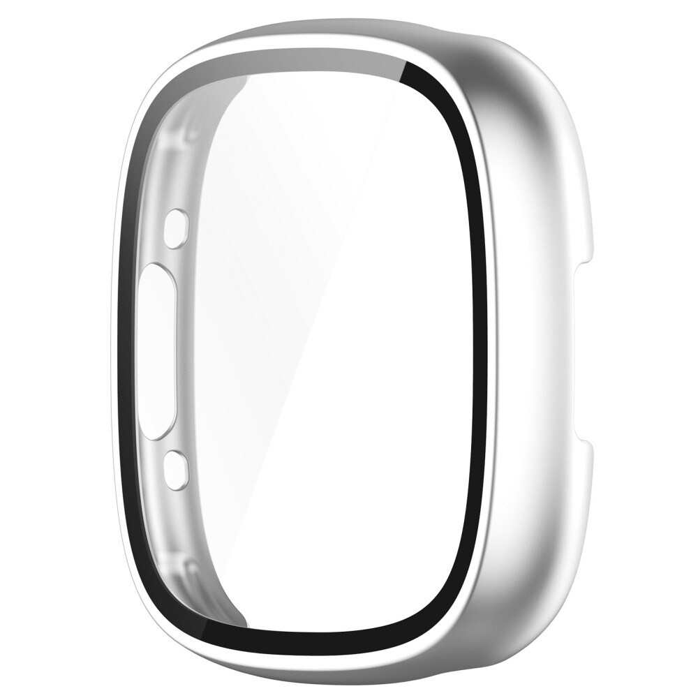 Fitbit Versa 4 Heldækkende cover med indbygget skærmbeskytter, Sølv